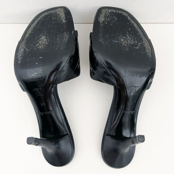 Louis Vuitton Revival Mule Monogram Yellow Heel Padded Heels Sandals - Picture 11 of 16